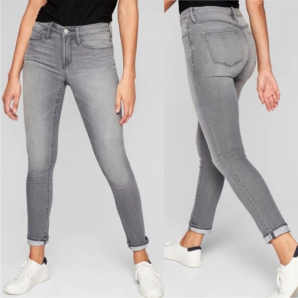 Athleta Jeans Sculptek Skinny Stretch Performance Pants Gray size 4 petite